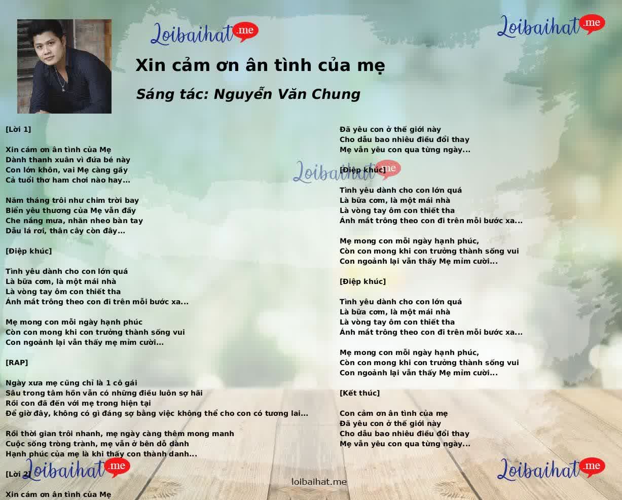 Xin cảm ơn ân tình của mẹ