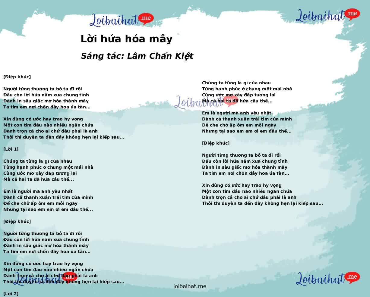 Lời hứa hóa mây