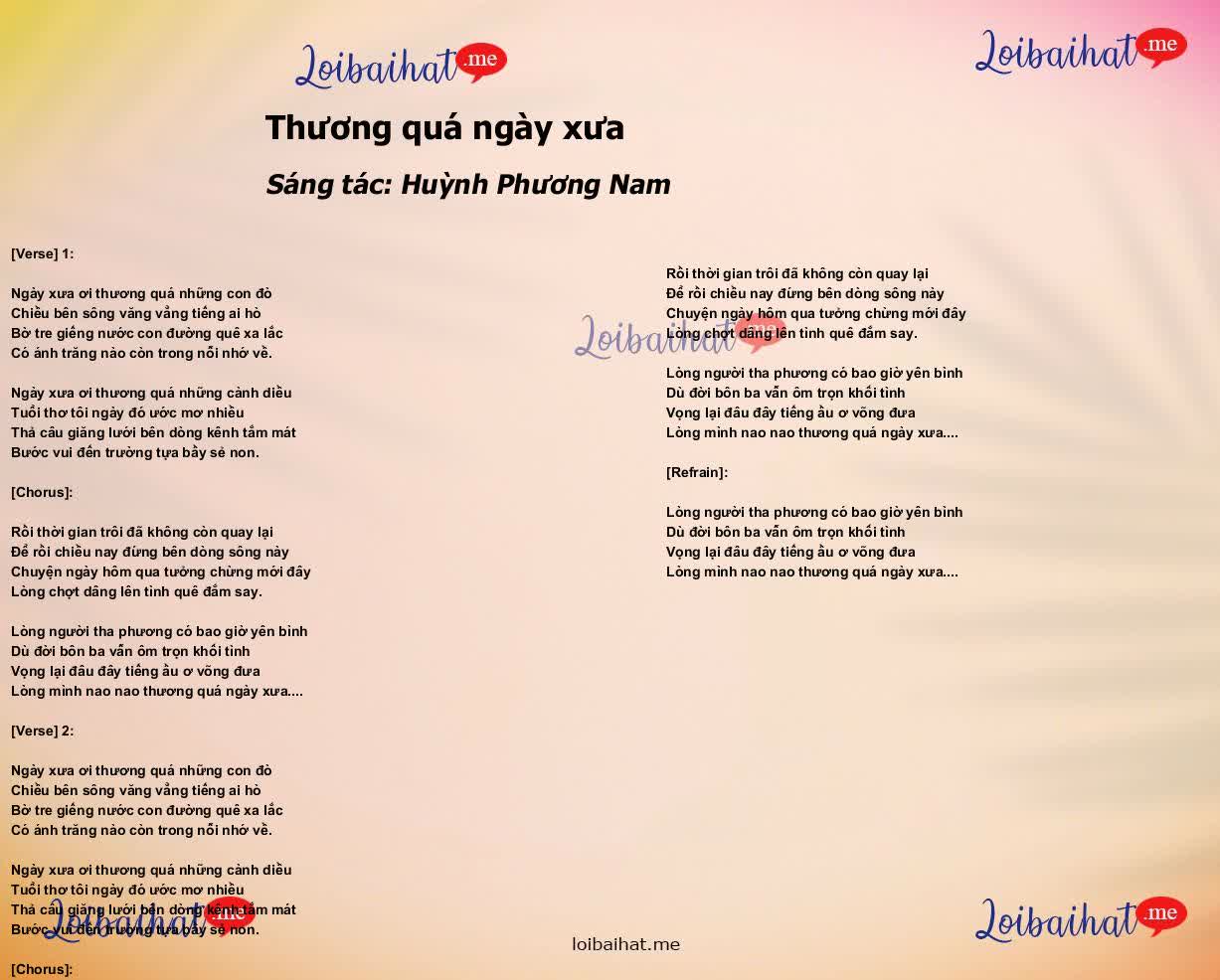 Thương quá ngày xưa