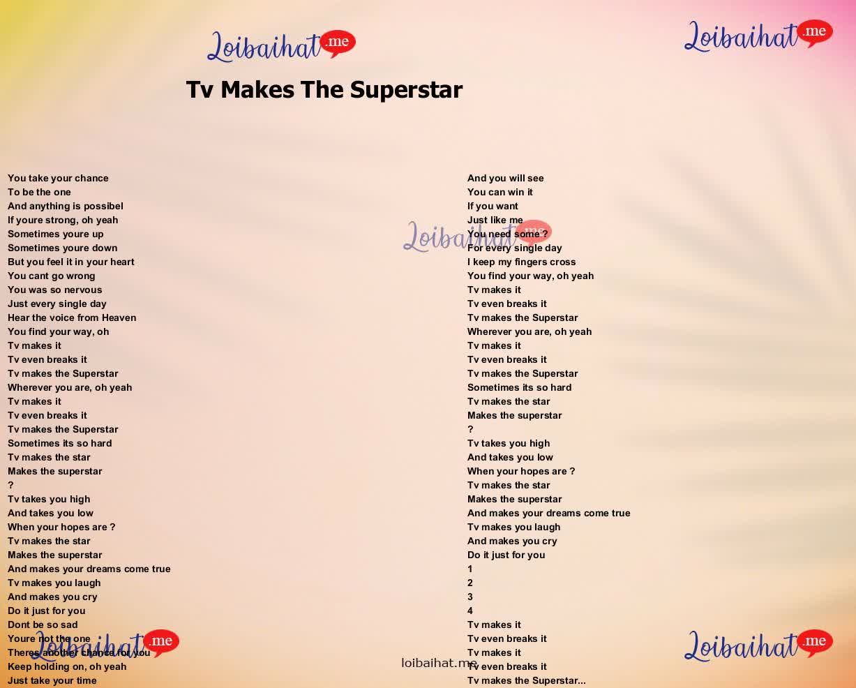 Tv Makes The Superstar