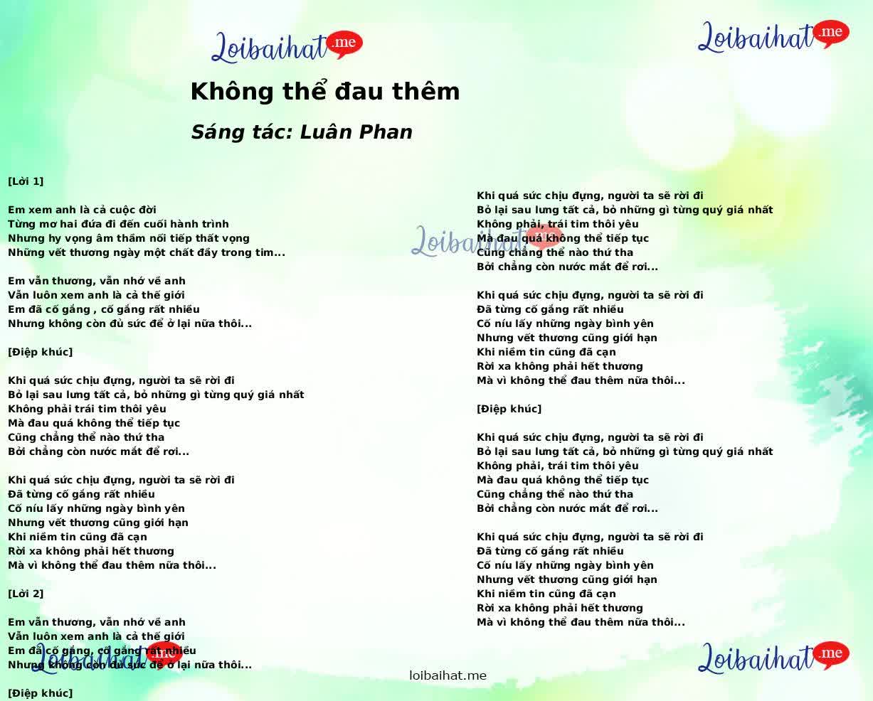 Không thể đau thêm