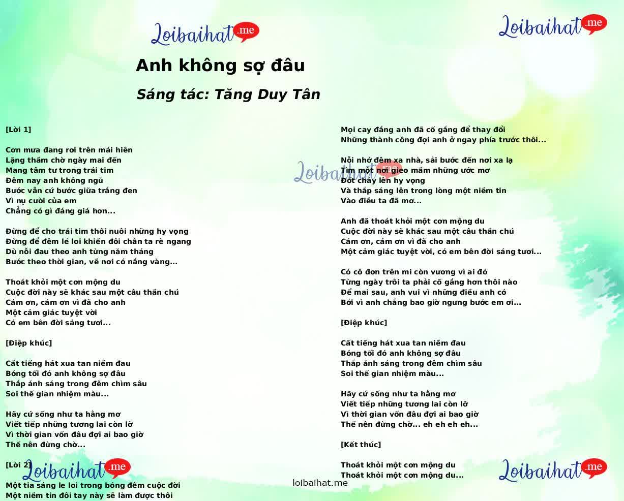 Anh không sợ đâu