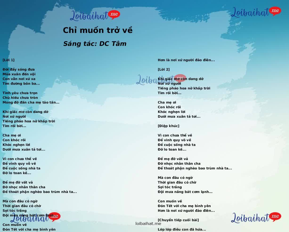 Chỉ muốn trở về