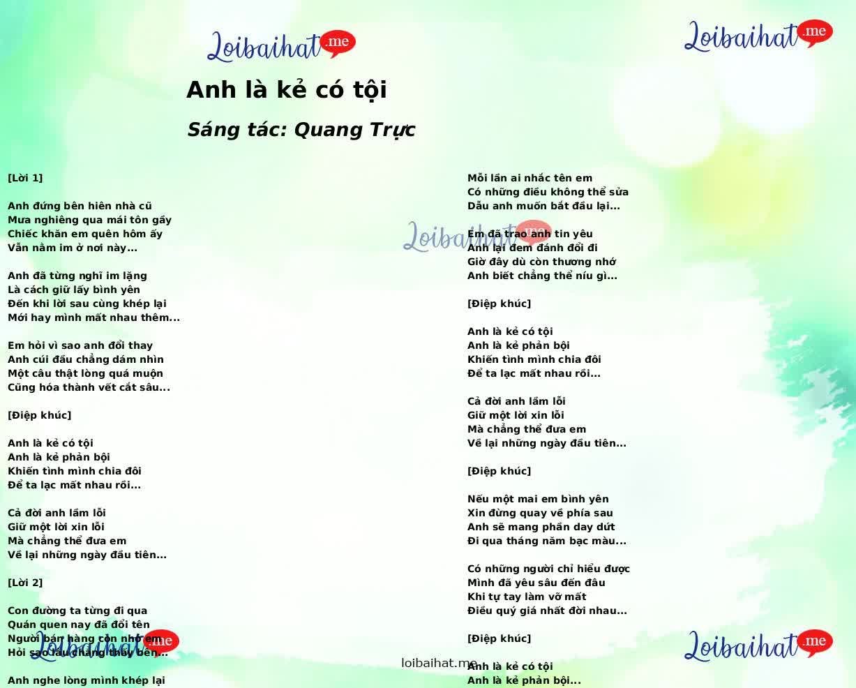 Anh là kẻ có tội