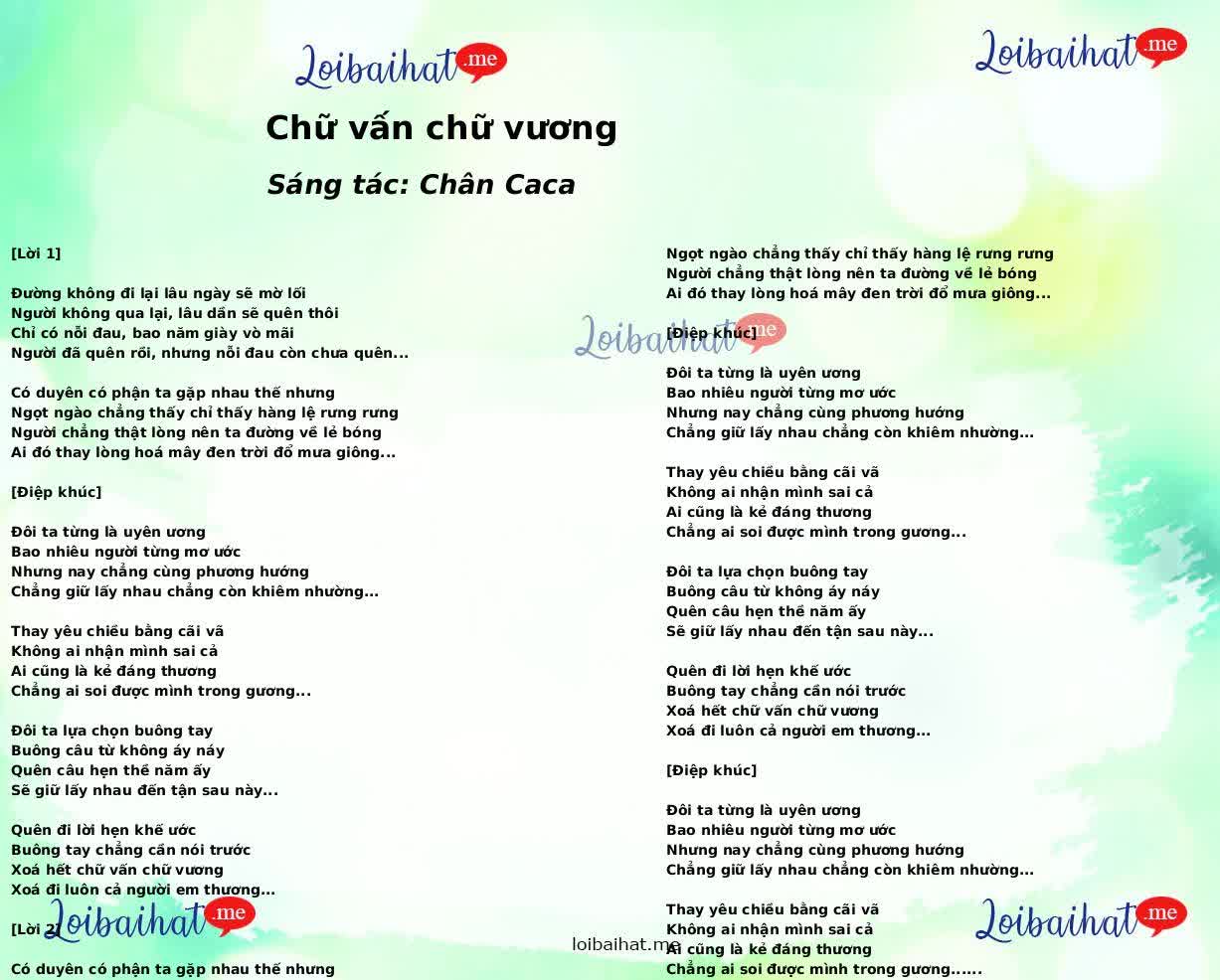 Chữ vấn chữ vương