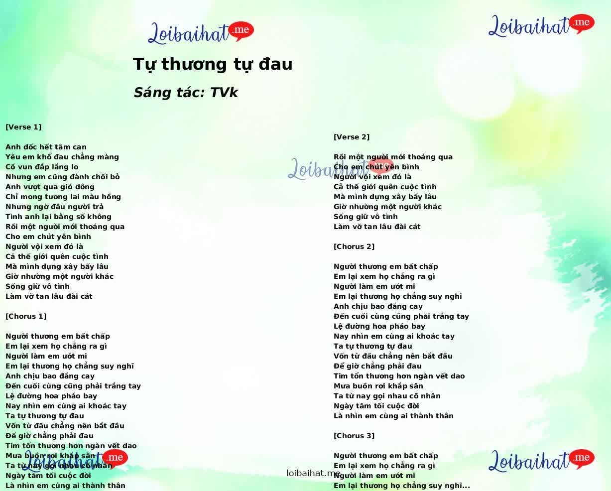 Tự thương tự đau