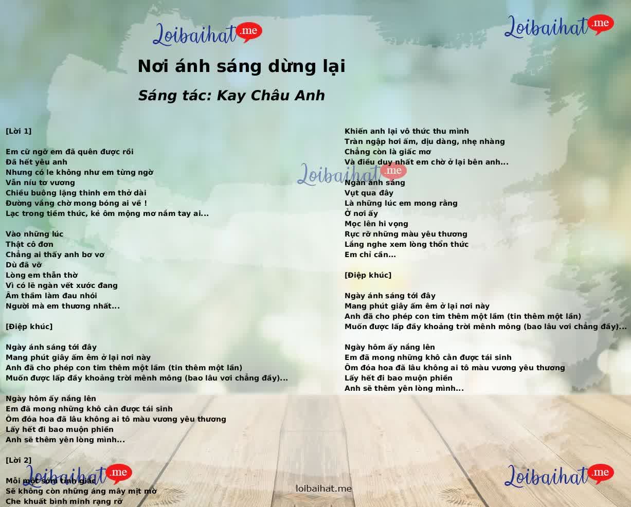 Nơi ánh sáng dừng lại