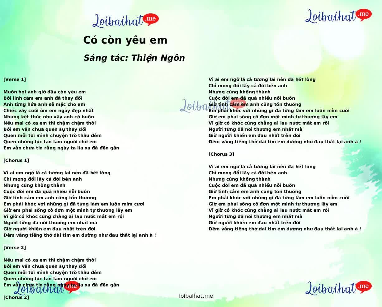 Có còn yêu em