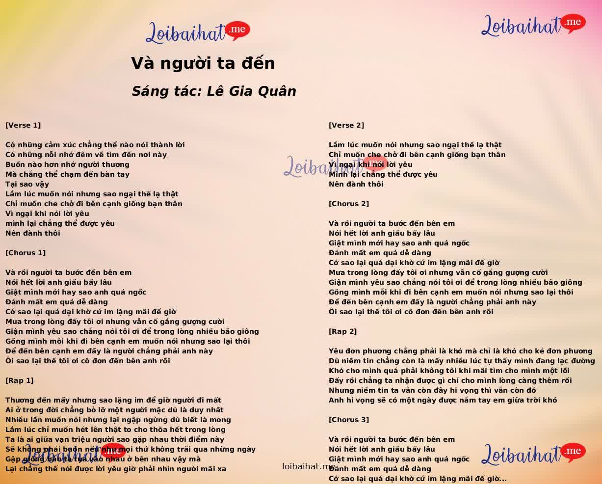 Và người ta đến