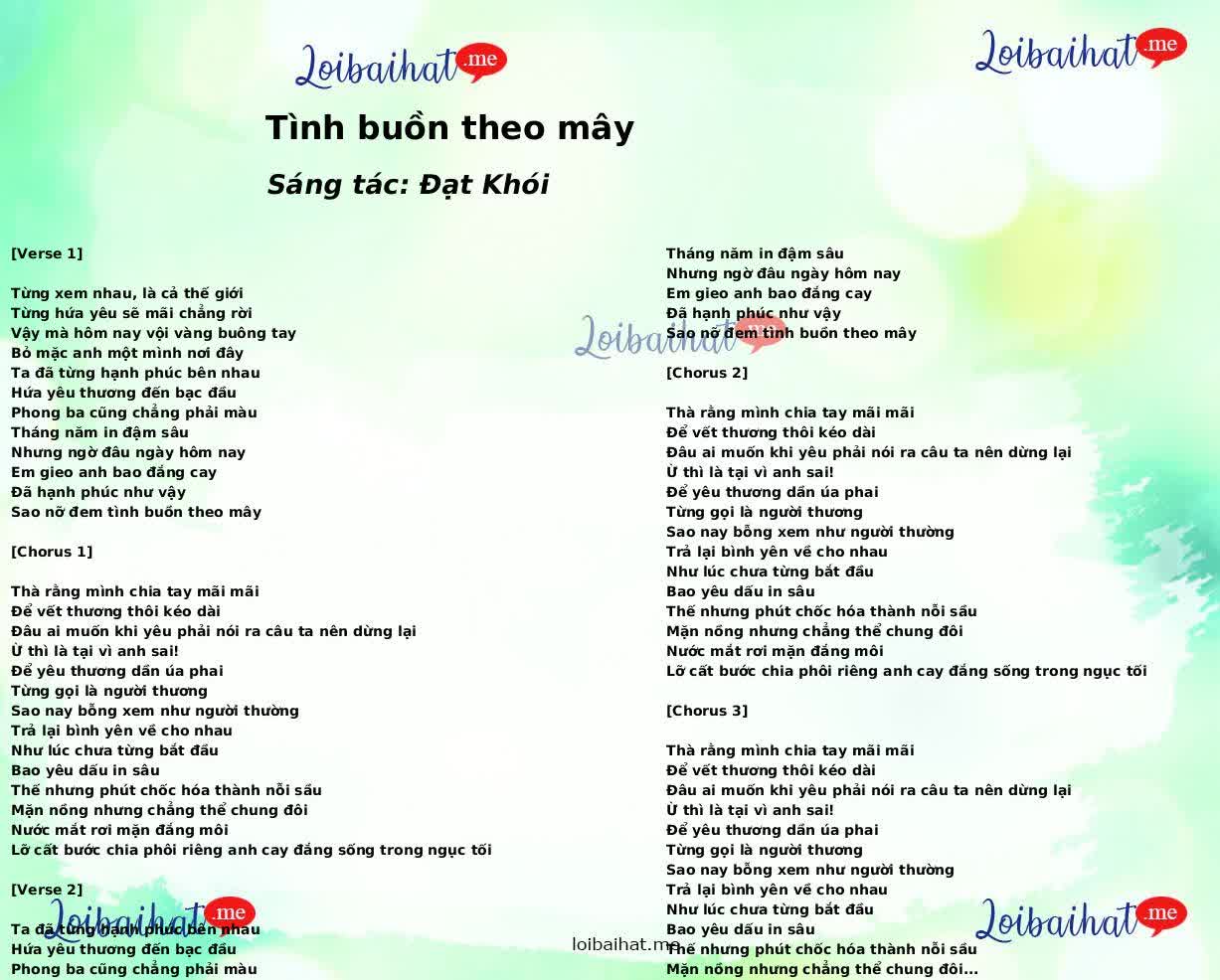 Tình buồn theo mây