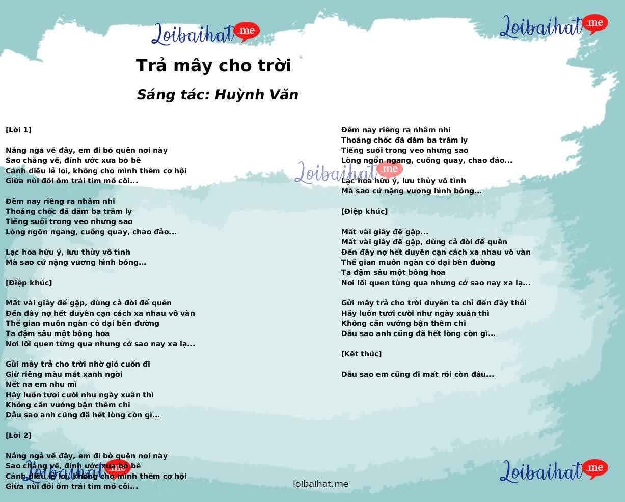 Trả mây cho trời