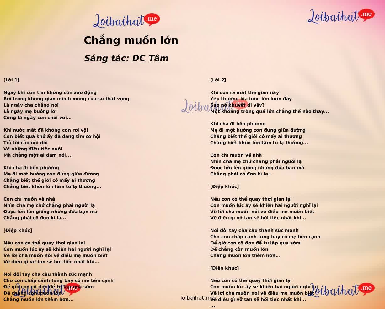 Chẳng muốn lớn
