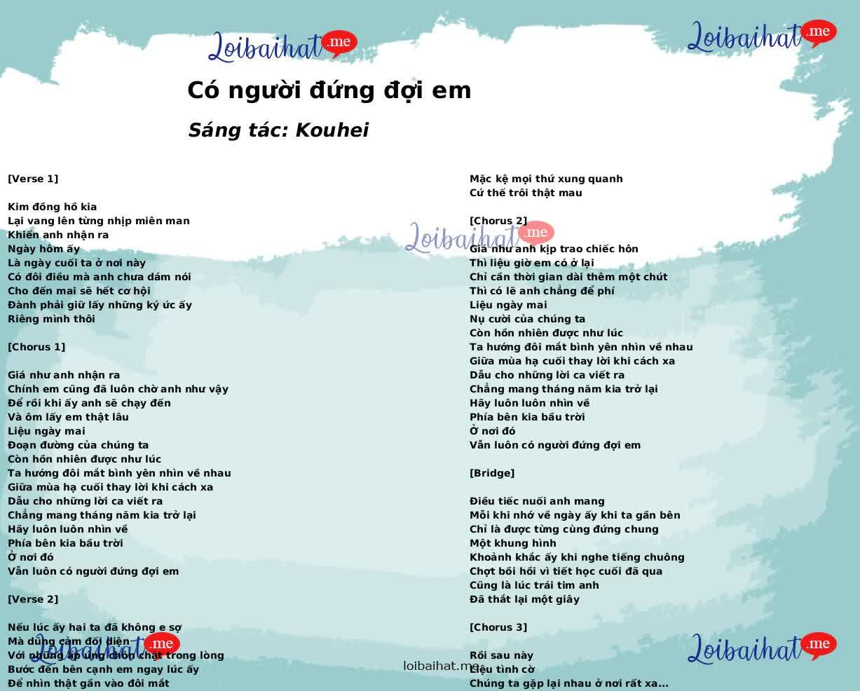 Có người đứng đợi em