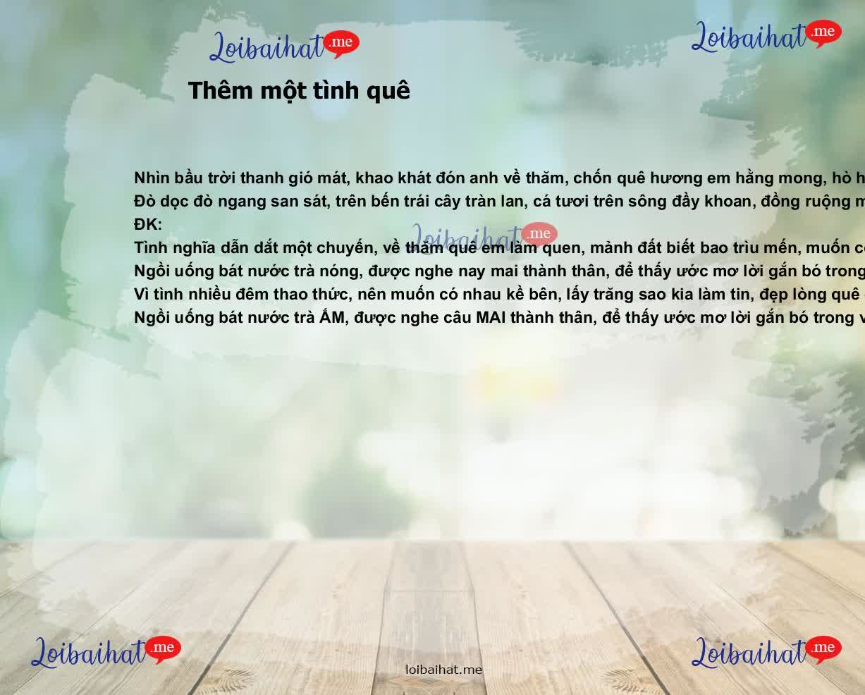 Thêm một tình quê