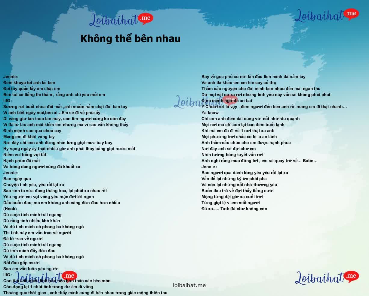 Không thể bên nhau