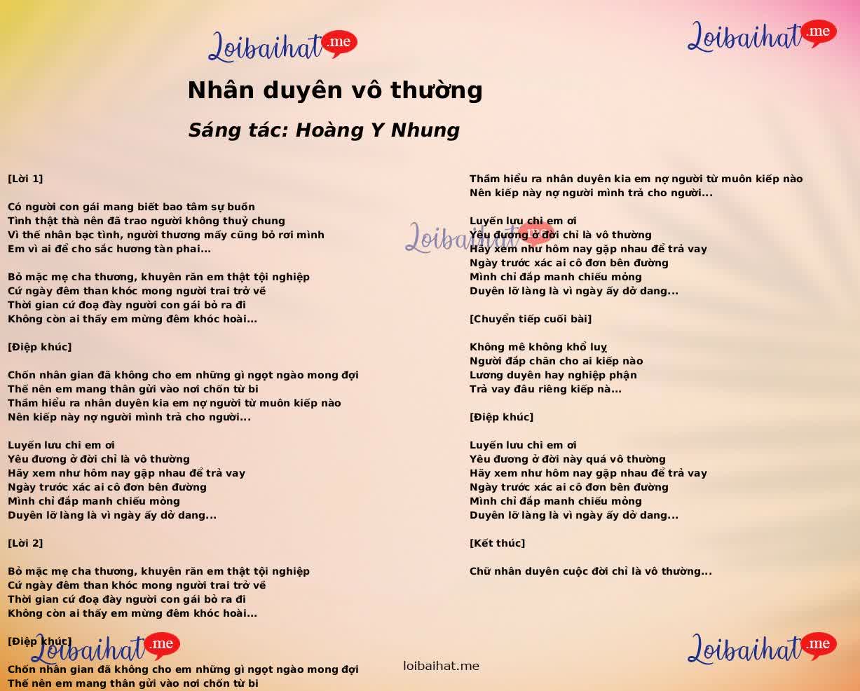Nhân duyên vô thường