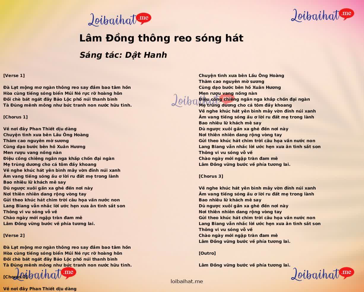 Lâm Đồng thông reo sóng hát