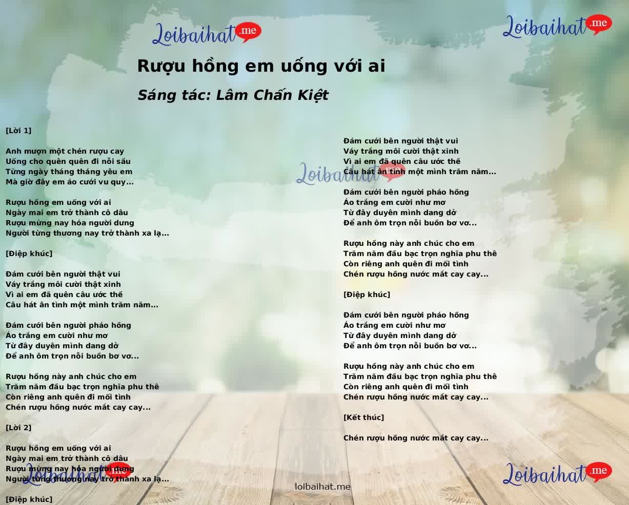 Rượu hồng em uống với ai