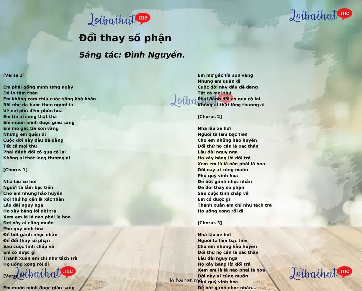 Đổi thay số phận