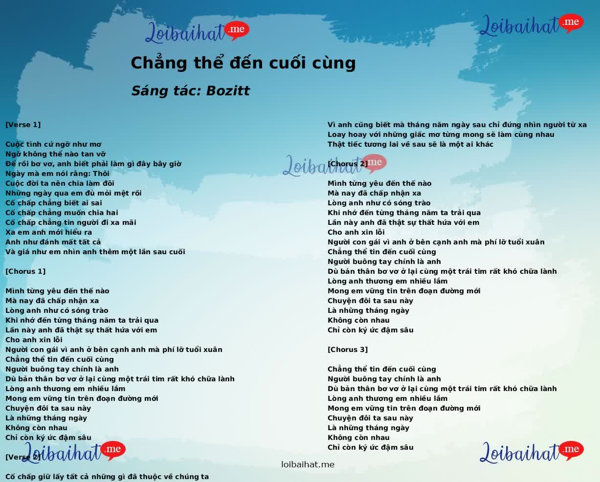 Chẳng thể đến cuối cùng