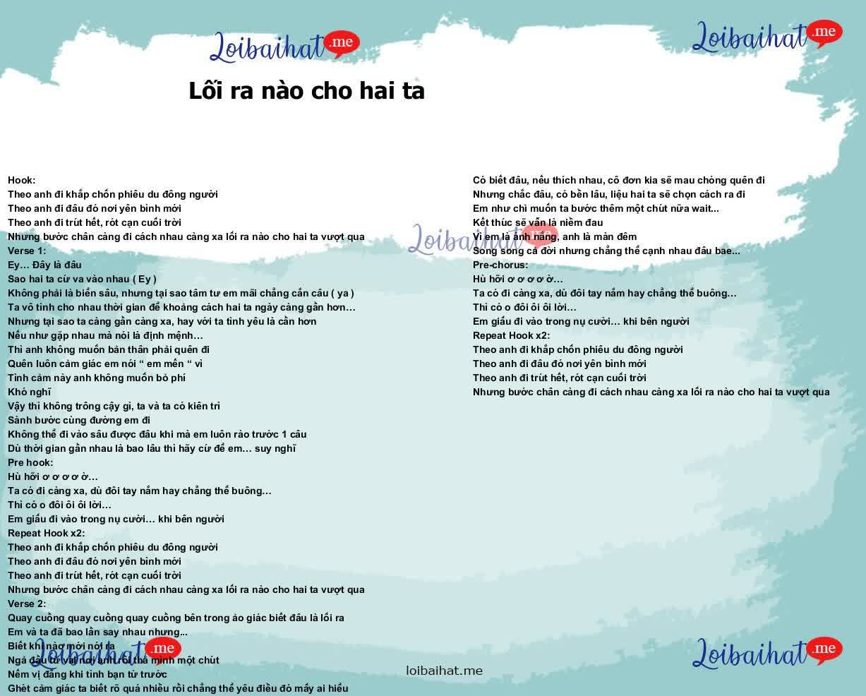 Lối ra nào cho hai ta