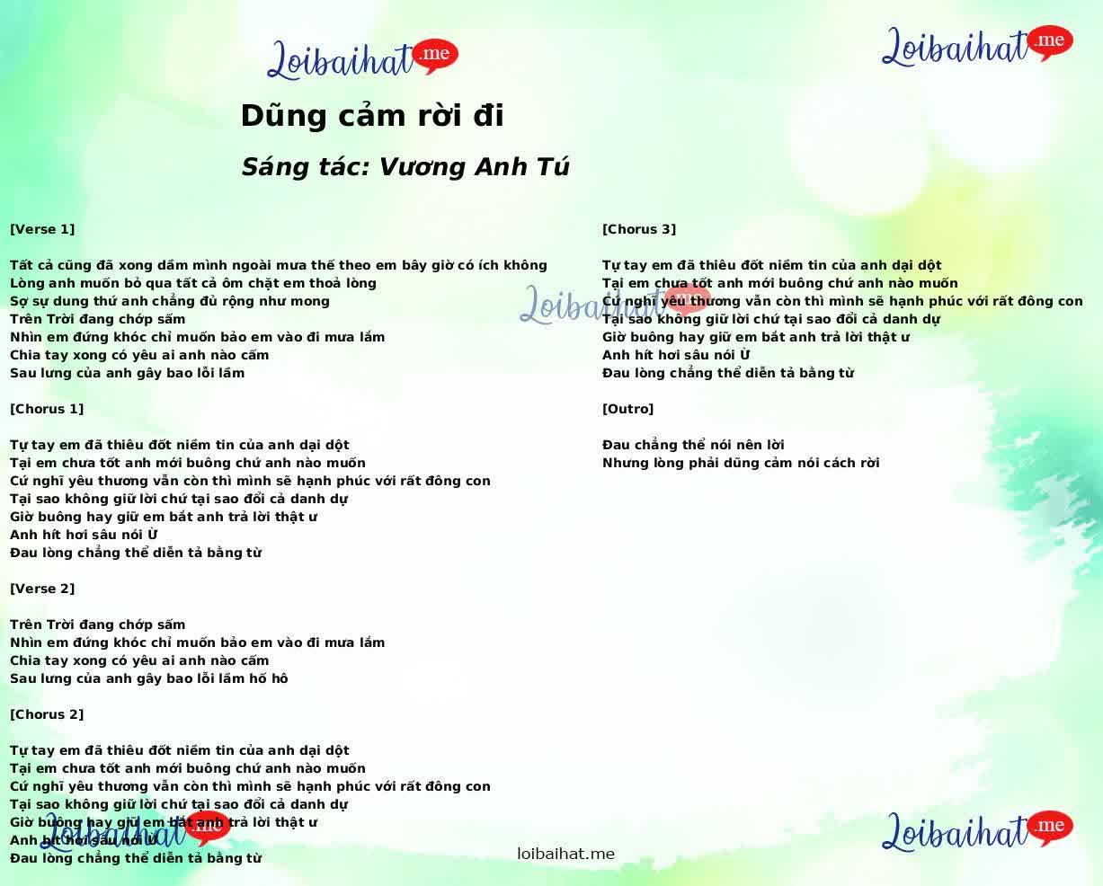 Dũng cảm rời đi