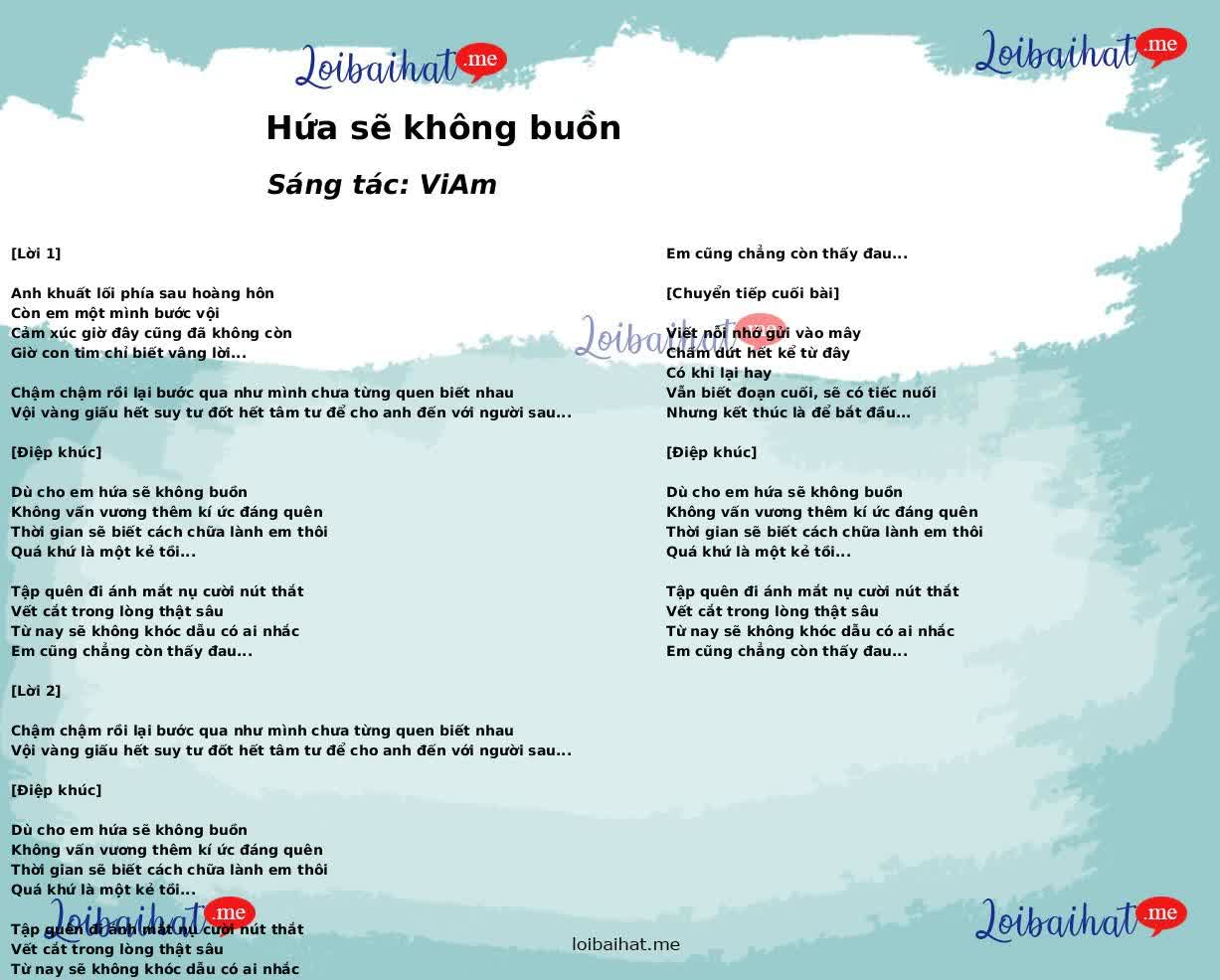 Hứa sẽ không buồn