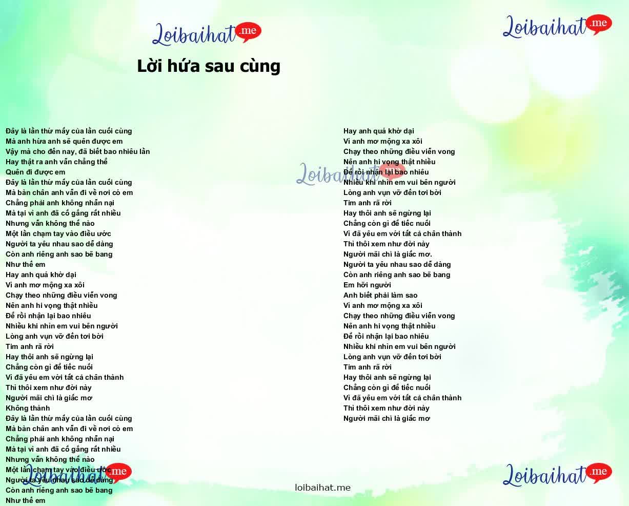 Lời hứa sau cùng