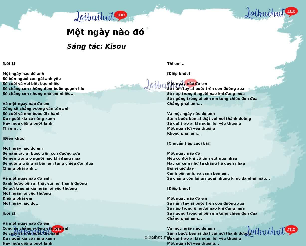 Một ngày nào đó