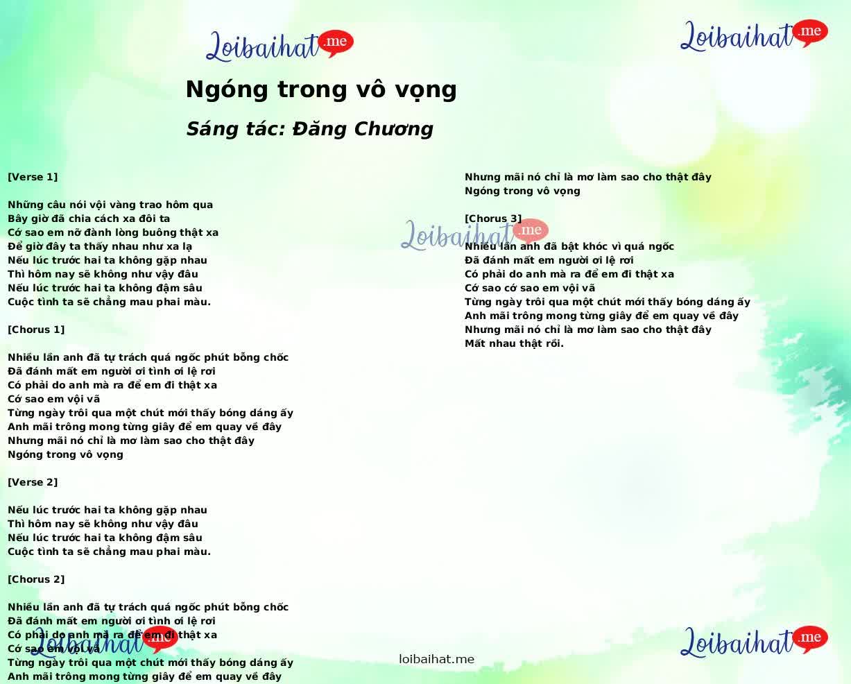 Ngóng trong vô vọng
