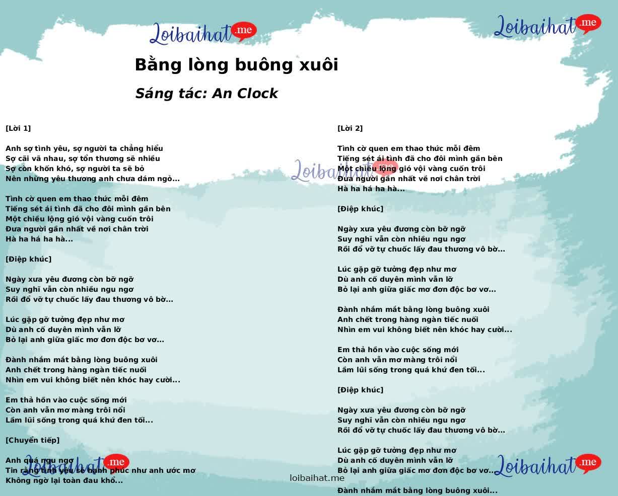 Bằng lòng buông xuôi