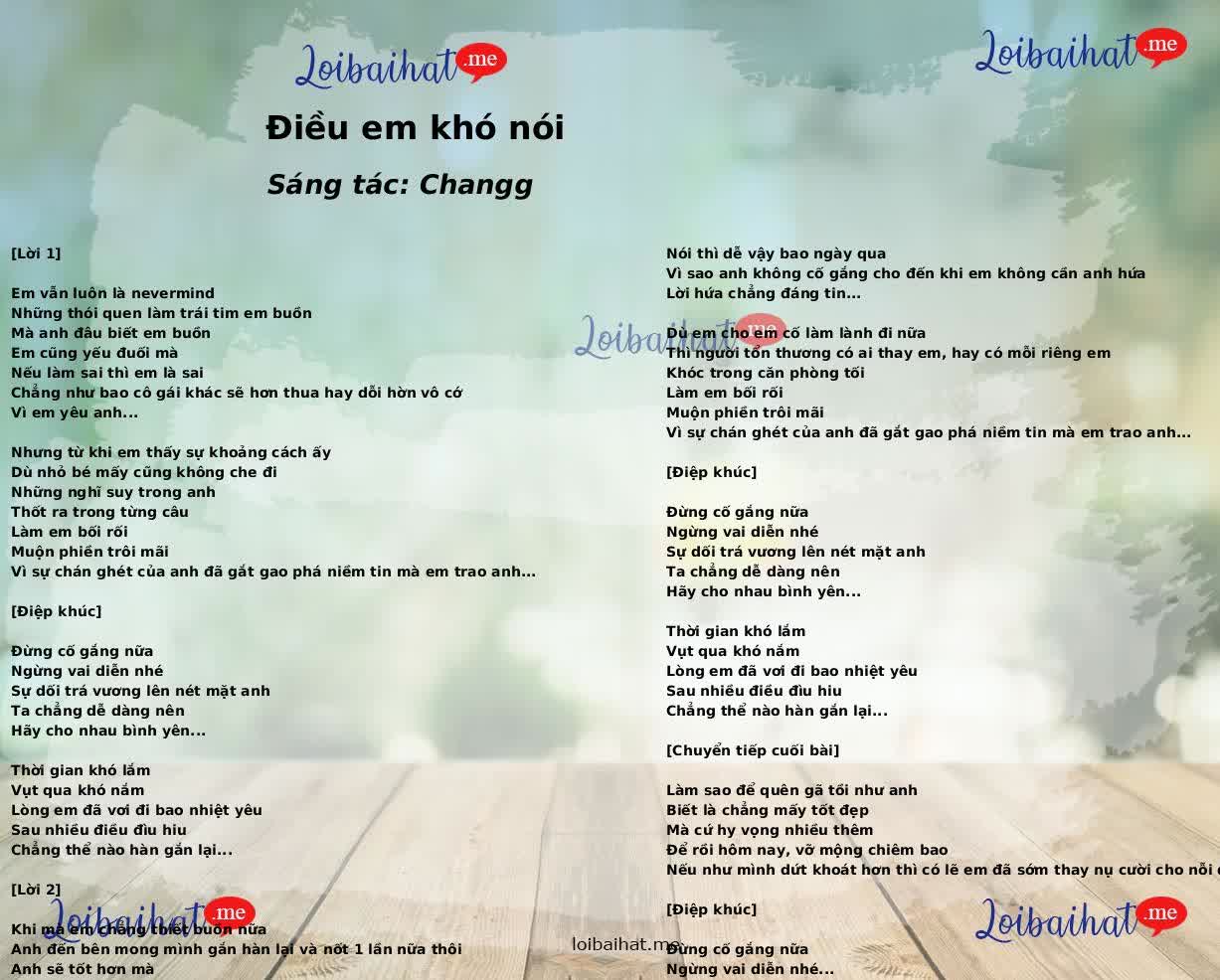 Điều em khó nói