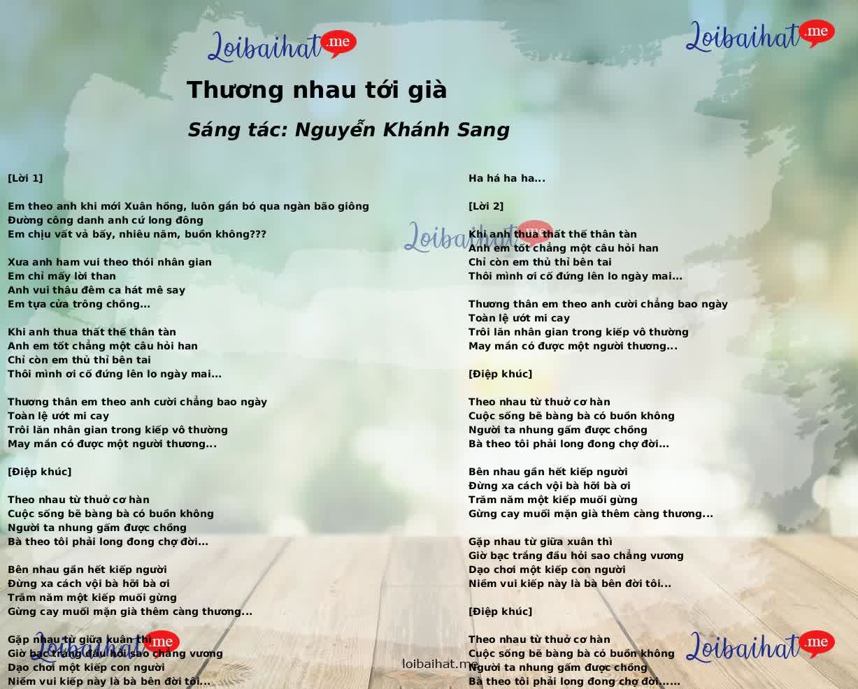 Thương nhau tới già