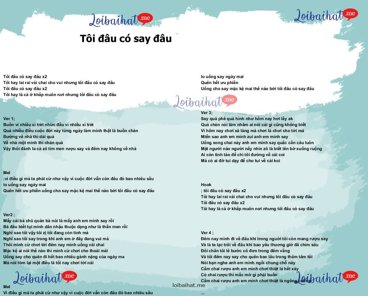 Tôi đâu có say đâu