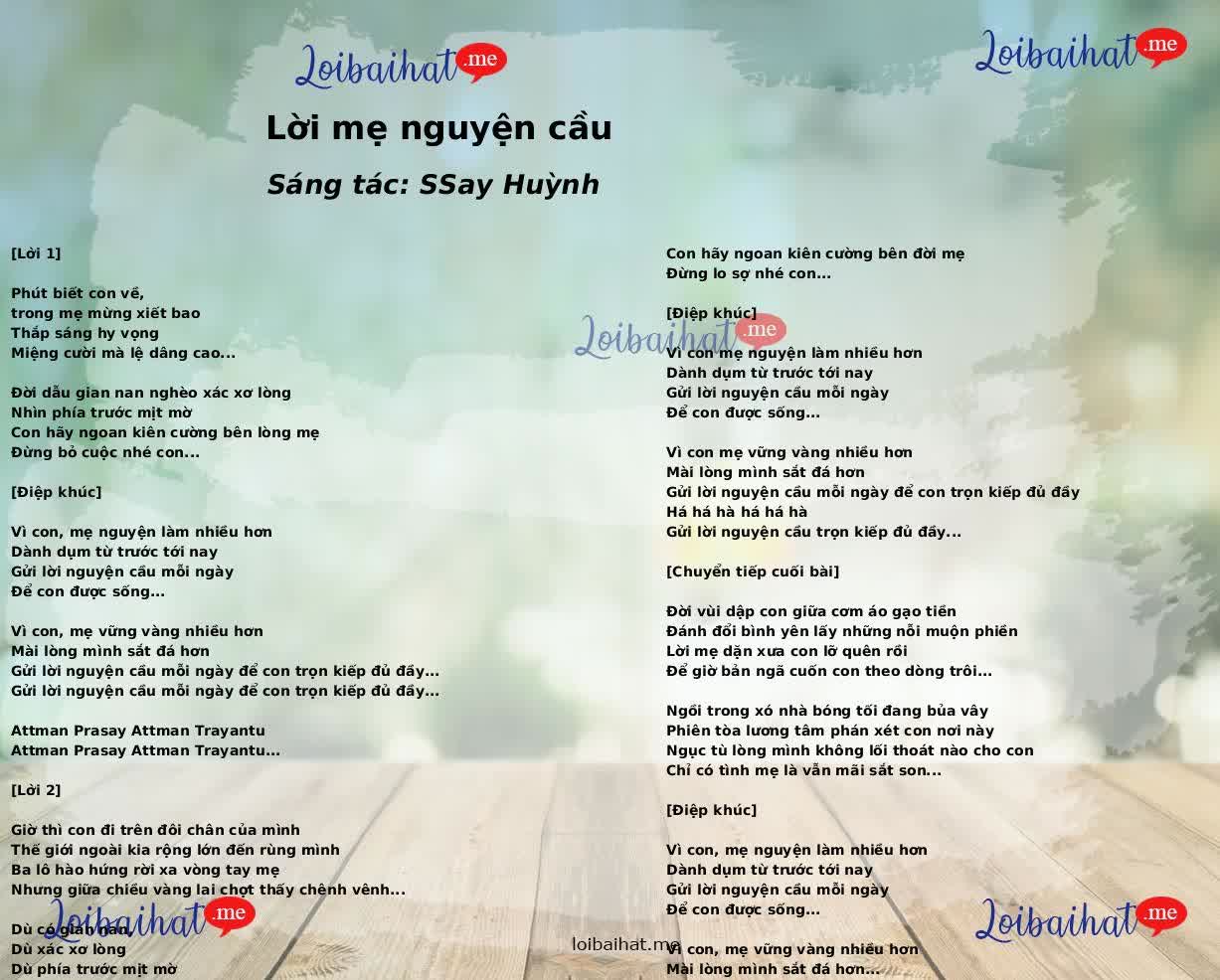 Lời mẹ nguyện cầu