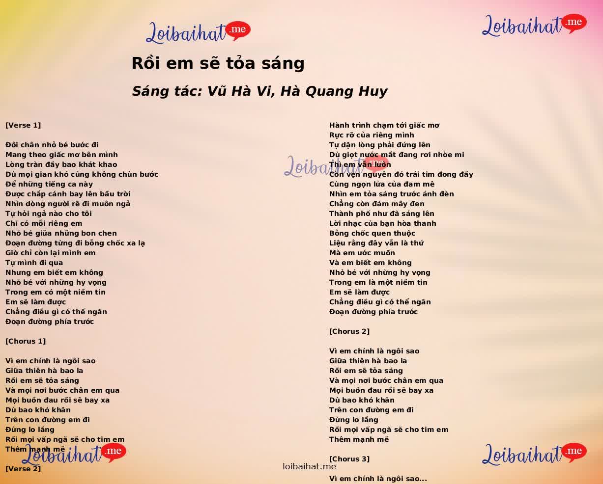 Rồi em sẽ tỏa sáng