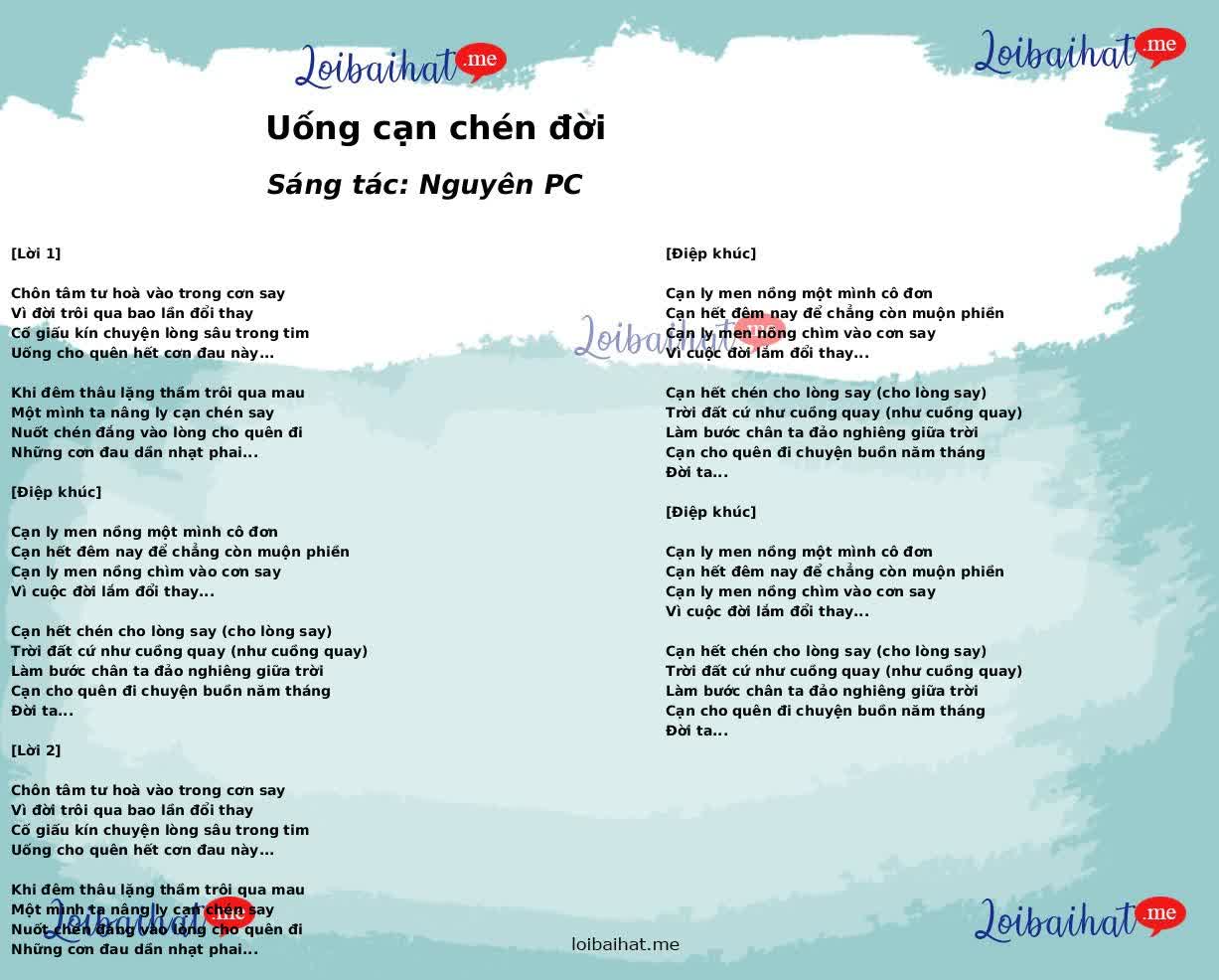 Uống cạn chén đời