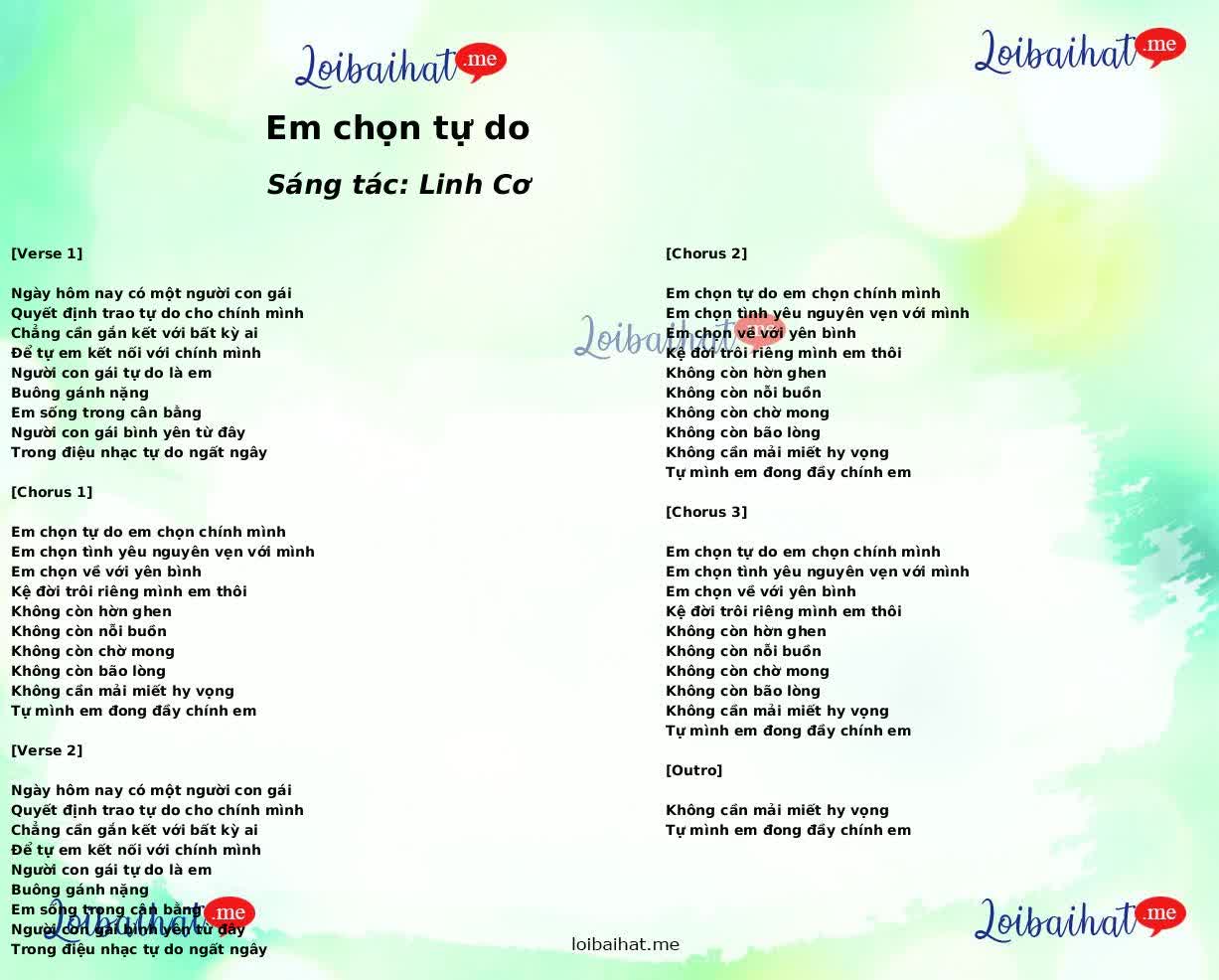 Em chọn tự do