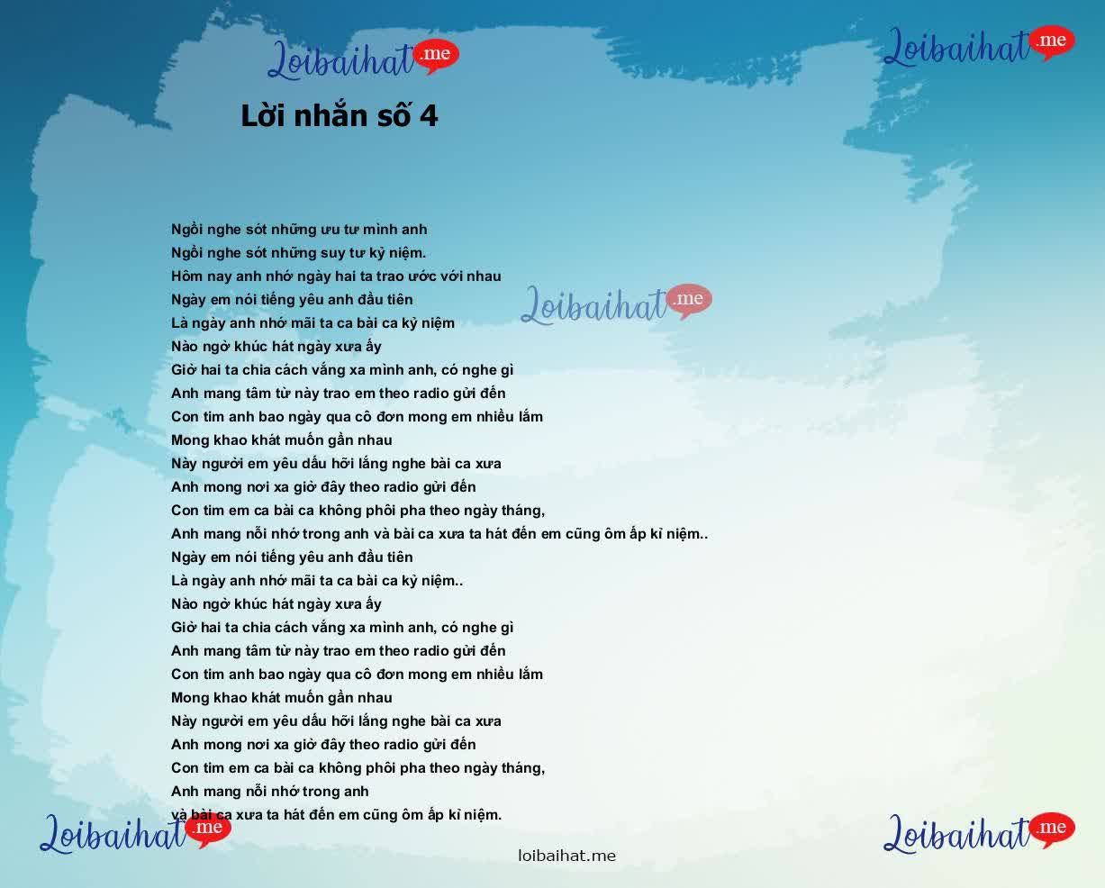 Lời nhắn số 4