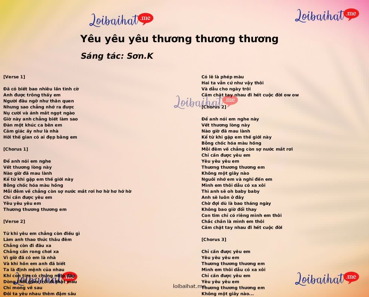 Yêu yêu yêu thương thương thương