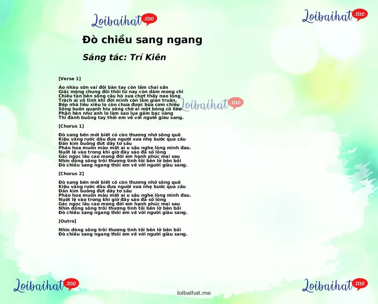 Đò chiều sang ngang