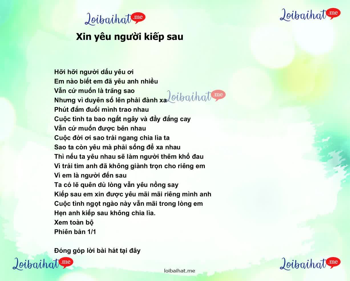 Xin yêu người kiếp sau