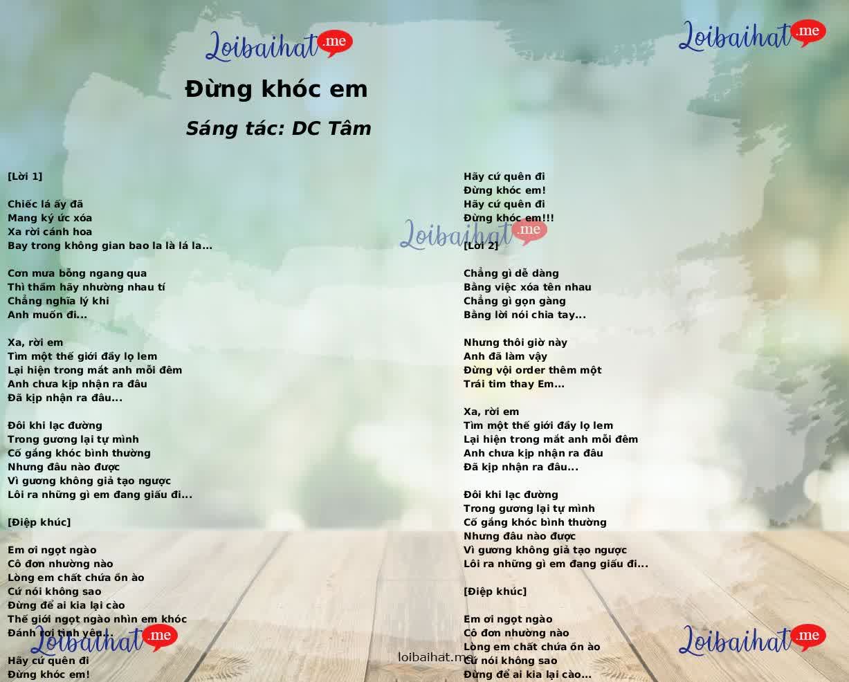 Đừng khóc em