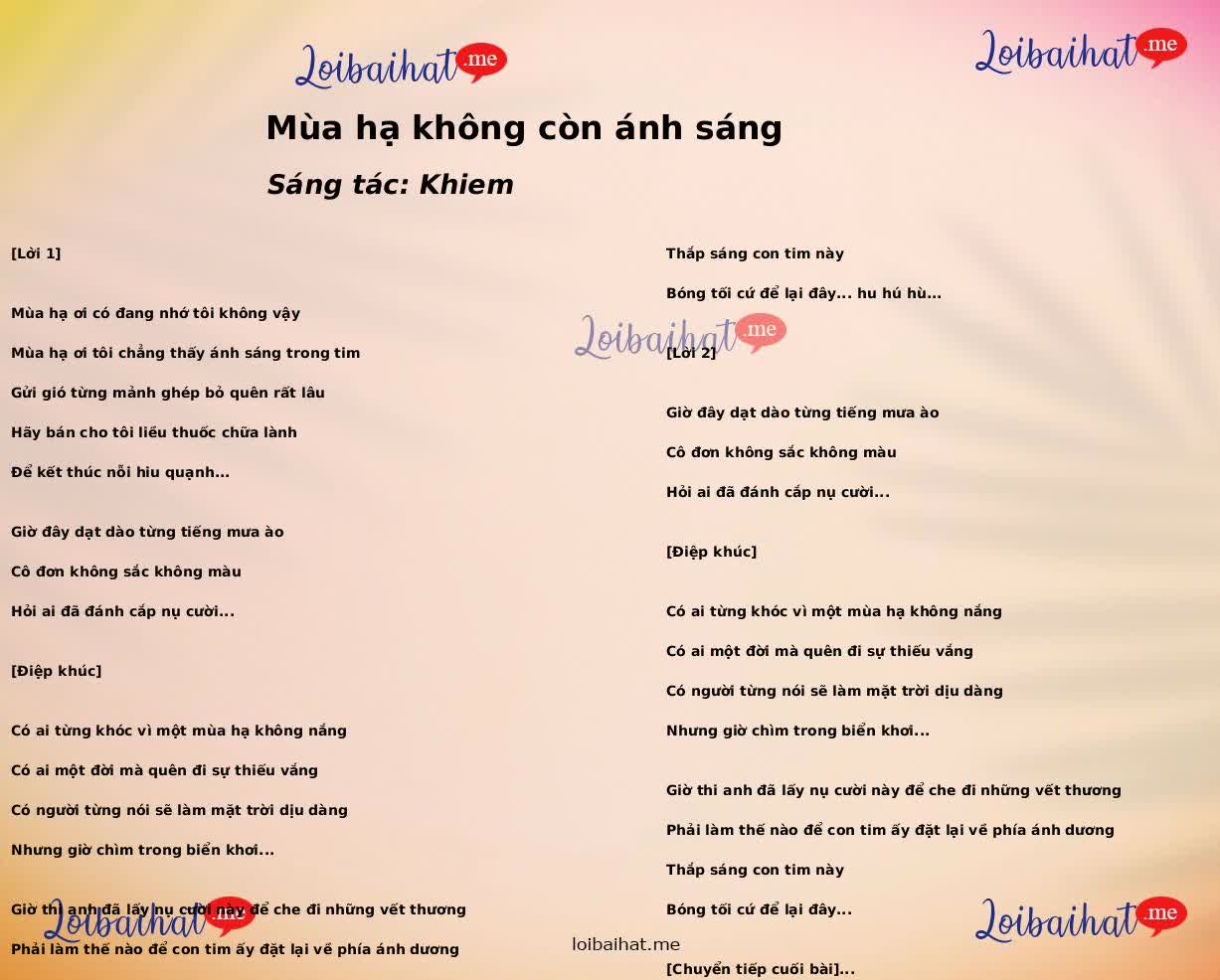 Mùa hạ không còn ánh sáng