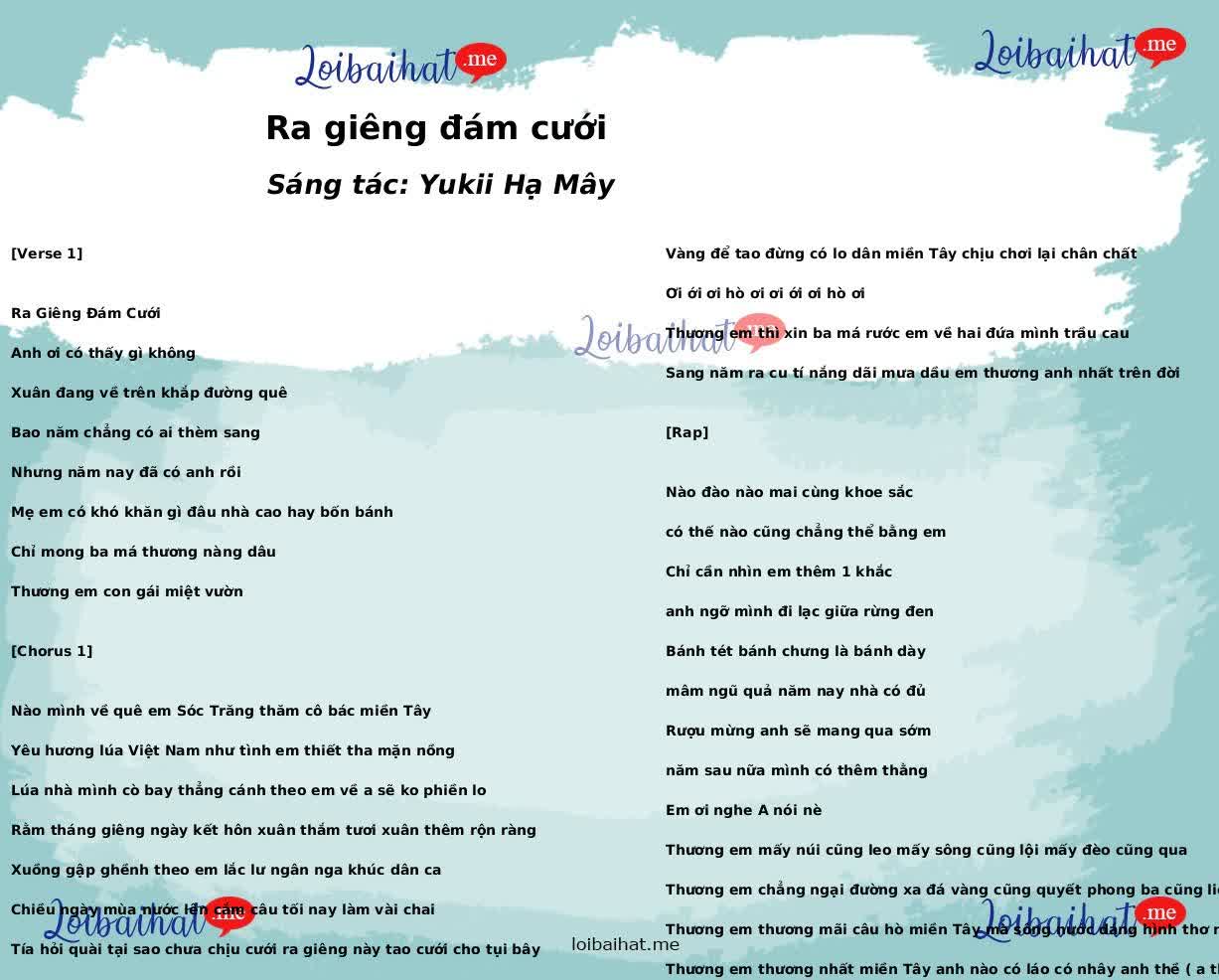 Ra giêng đám cưới