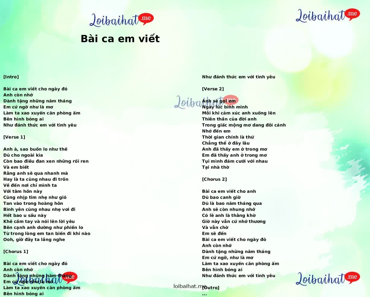 Bài ca em viết