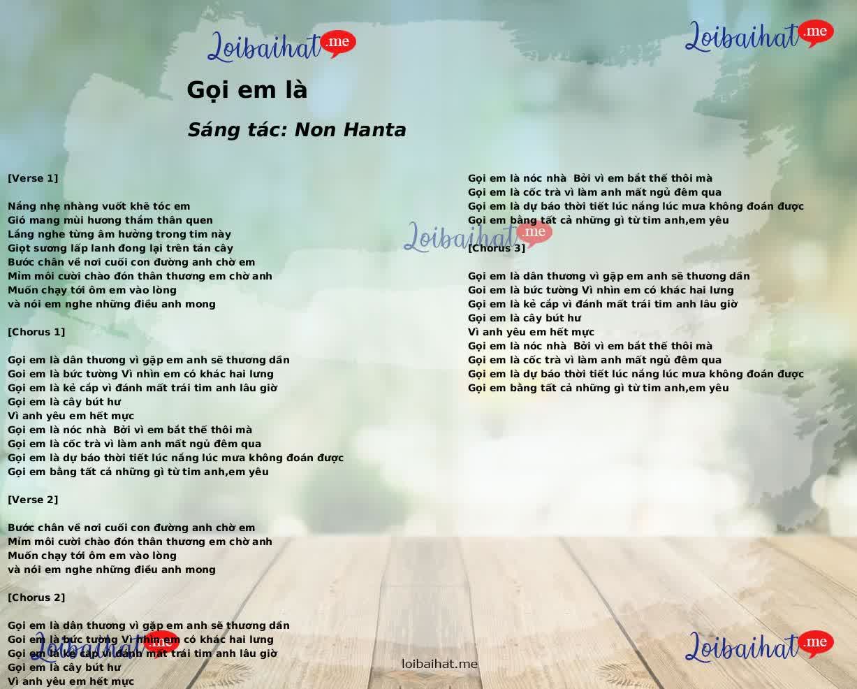Gọi em là