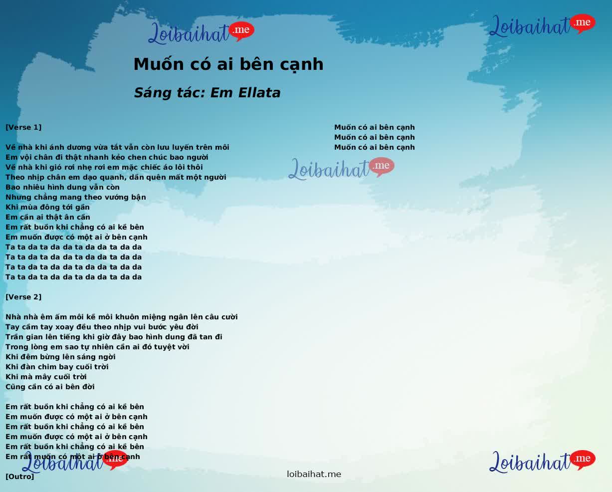 Muốn có ai bên cạnh