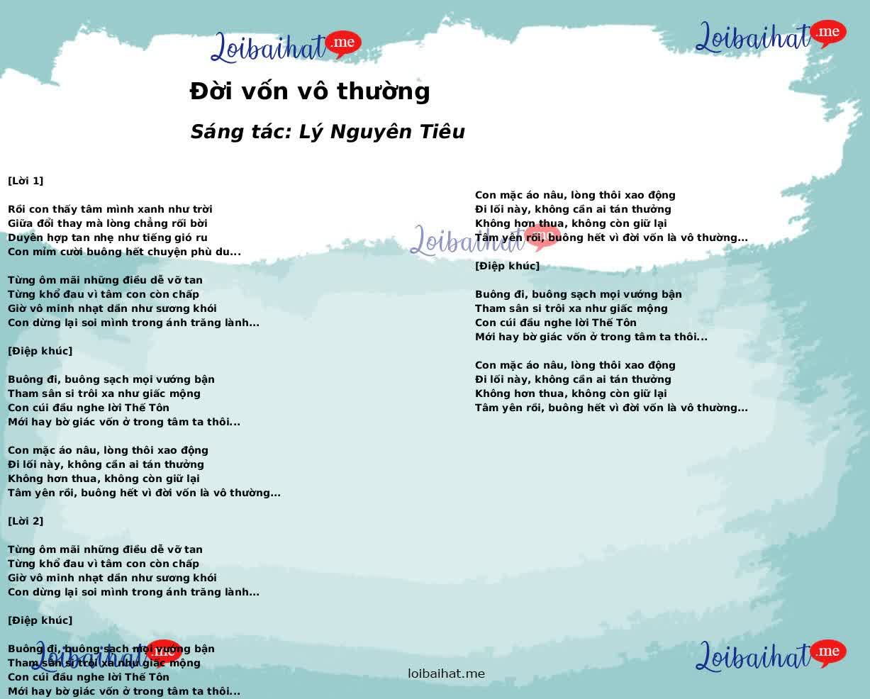 Đời vốn vô thường