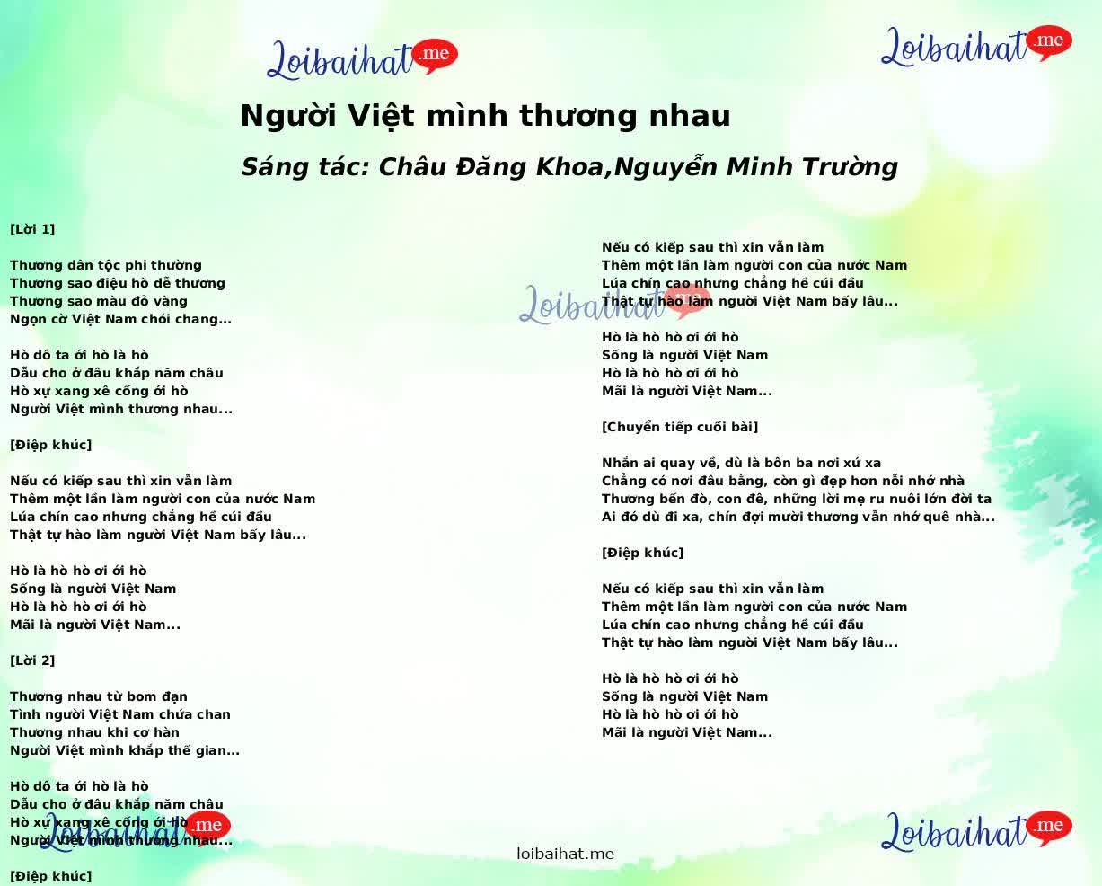 Người Việt mình thương nhau